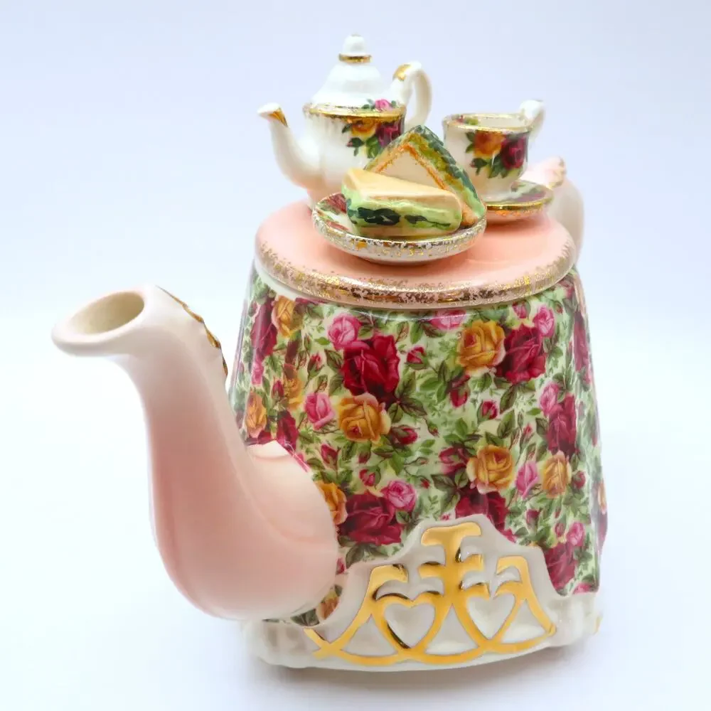 Royal Albert Old Country Roses Chintz Collection Mini Tea Table Teapot 1996